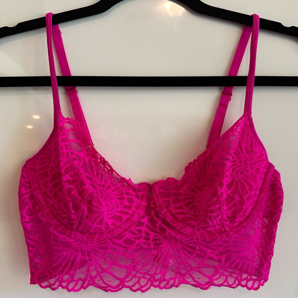 NEW Josie Natori Longline Hot Pink Bra